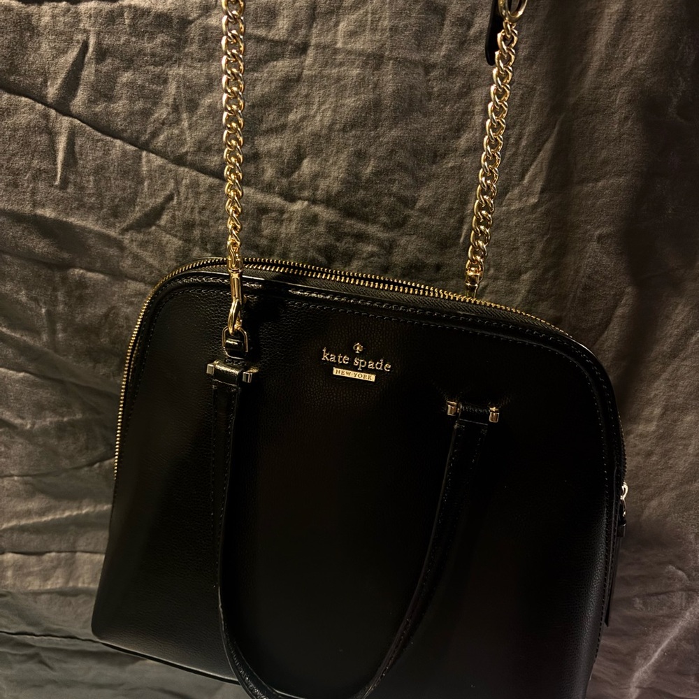 Kate Spade Black Crossbody Bag with Gold Chain